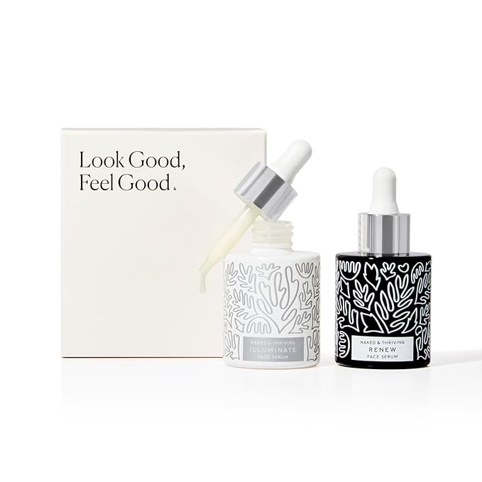 Naked & Thriving Wrinkle-Fighter Set, Includes Renew Resurfacing Night Serum (30 mL) & Illuminate