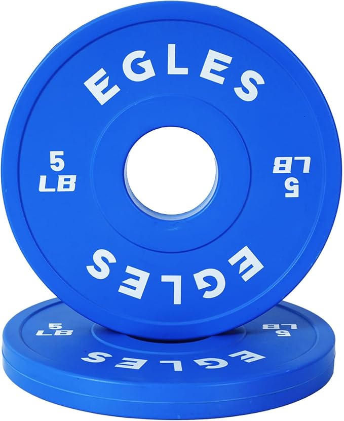 Egles Change Plates Set 1.25LB, 2.5LB, 5LB - Rubber-Coated Weight Plates in Pairs, Olympic Bumper