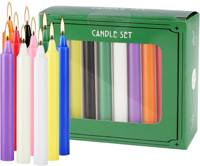40 Pack Spell Chime Candles-4 Inch Multi-Colored Taper Candles Sticks-for Home Decor Kitchen Decor