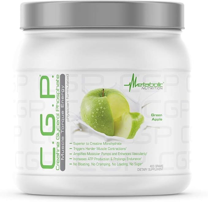 Metabolic Nutrition, CGP, Creatine Glycerol Phosphate, 100% Micronized Creatine Powder, Pre Intra