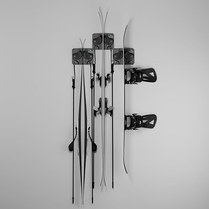 Ultimate Ski & Snowboard Wall Storage Rack - Fits any Ski or Snowboard - Save Your Rocker, Tips and