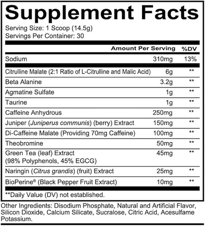REDCON1 Total War Pre Workout, Strawberry Kiwi - L Citrulline, Malic Acid, Green Tea Leaf Extract