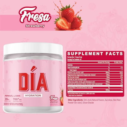 Primeval Labs Dia Hydration Electrolyte Powder | Vitamin C + Zinc, Taurine & Electrolytes | Low