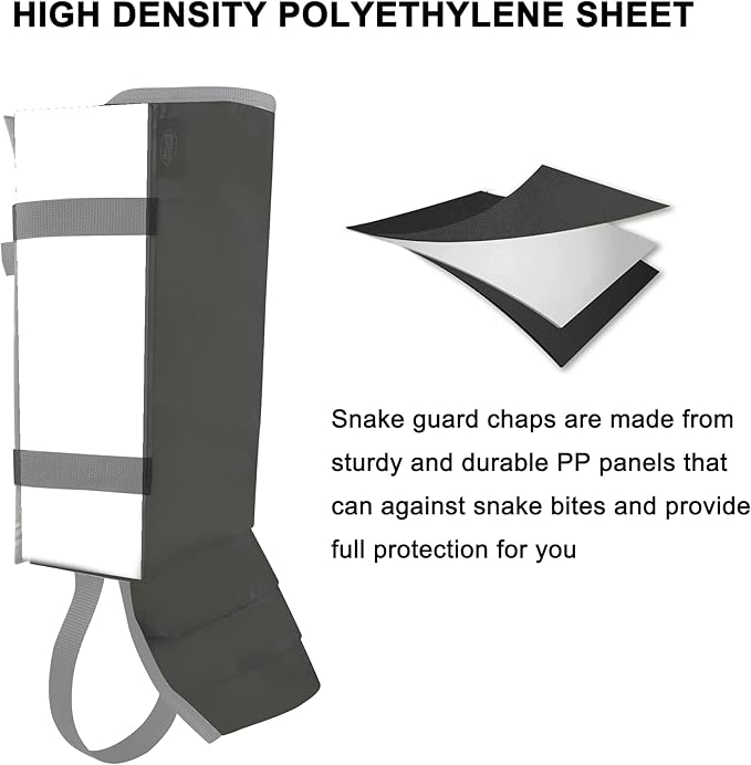 Snake Gaiters Leg Guards, Waterproof Snake Guards, Adjustable Snake Bite Protection for Lower Legs