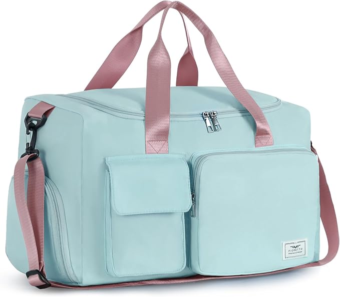 FIORETTO Women's Gym Duffle Bag with Shoes Compartment, 37L Capacity, Ideal for Travel, Gym