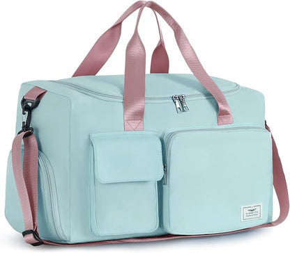 FIORETTO Women's Gym Duffle Bag with Shoes Compartment, 37L Capacity, Ideal for Travel, Gym