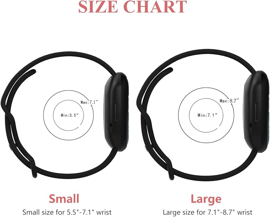 Compatible with Fitbit Versa 4 / Fitbit Versa 3 / Fitbit Sense/Sense 2 Bands, Soft Silicone
