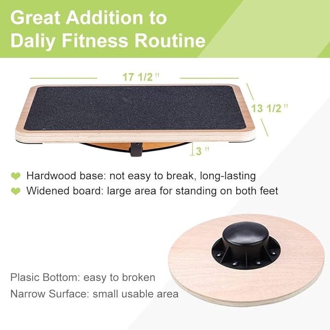 StrongTek Professional Wooden Balance Board, Rocker Board, Wood Standing Desk Accessory, Balancing