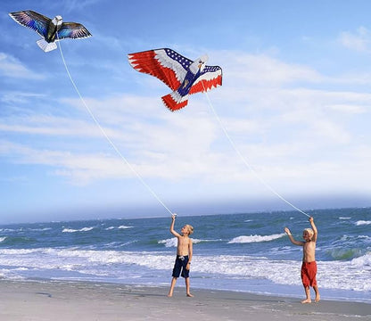 HONBO Huge Patriotic Eagle Kites for Adults and Kids,Easy to Fly for Beach Trip, Outdoor