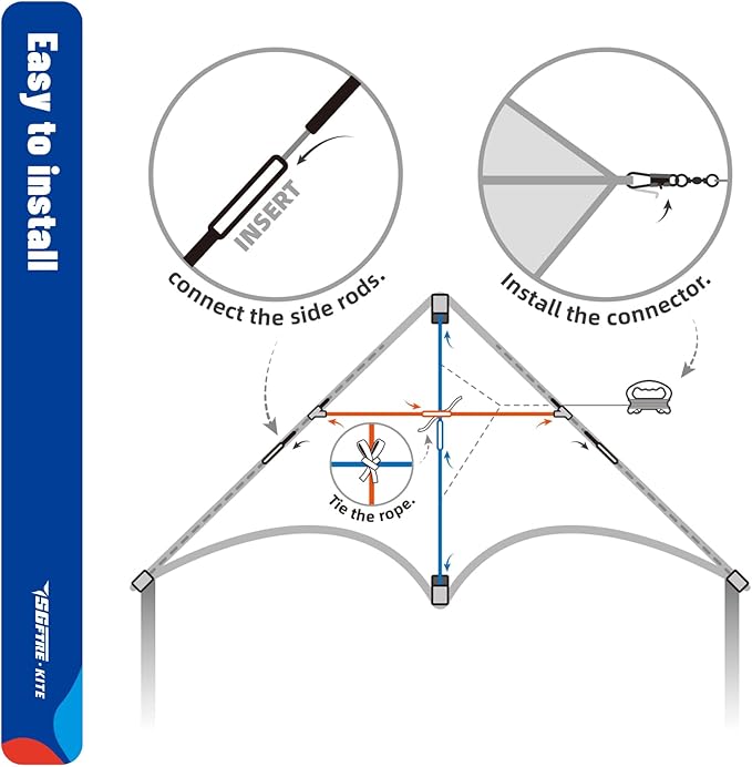 Delta Kite Two Set for Kids and Adults,Easy to Fly Outdoor Fun Kites, Perfect for Beaches and