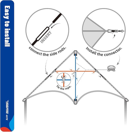 Delta Kite Two Set for Kids and Adults,Easy to Fly Outdoor Fun Kites, Perfect for Beaches and