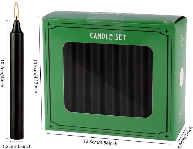 Set of 40 Black Candles ??Spell Chime Candles for Halloween, Rituals, Prayer, Birthdays