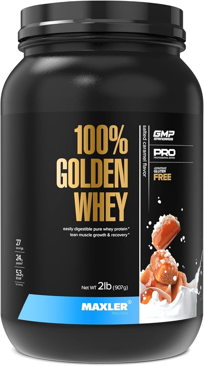 Maxler 100% Golden Whey Protein - 24g of Protein per Serving - Premium Whey Protein Powder for Pre