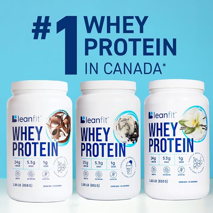 LeanFit WHEY Protein Cookies & Cream - 100% Whey Protein Powder, 25g Protein Per Serving