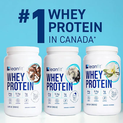 LeanFit WHEY Protein Cookies & Cream - 100% Whey Protein Powder, 25g Protein Per Serving