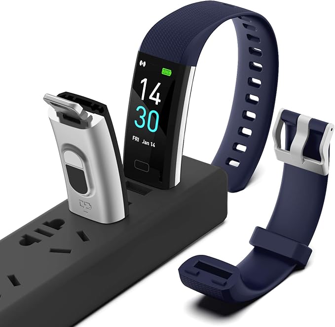 ENGERWALL Fitness Tracker with Step Counter/Calories/Stopwatch, Activity Tracker with Heart Rate