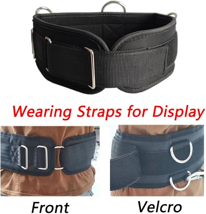 Fitness Resistance Belt Multi Functional Fitness Belt with 5 Rings for Weight Training and