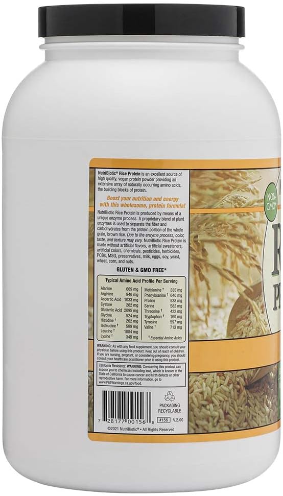 NutriBiotic ??Vanilla Rice Protein, 3 Lb (1.36kg) | Low Carb, Keto-Friendly, Vegan, Raw Protein