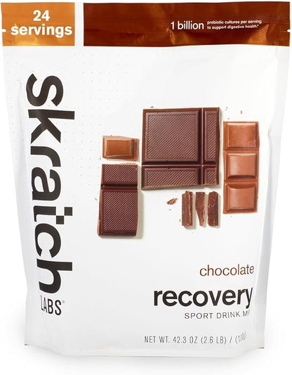 Skratch Labs Post Workout Recovery Drink Mix with Chocolate, (41.6 oz, 24 Servings) with Complete