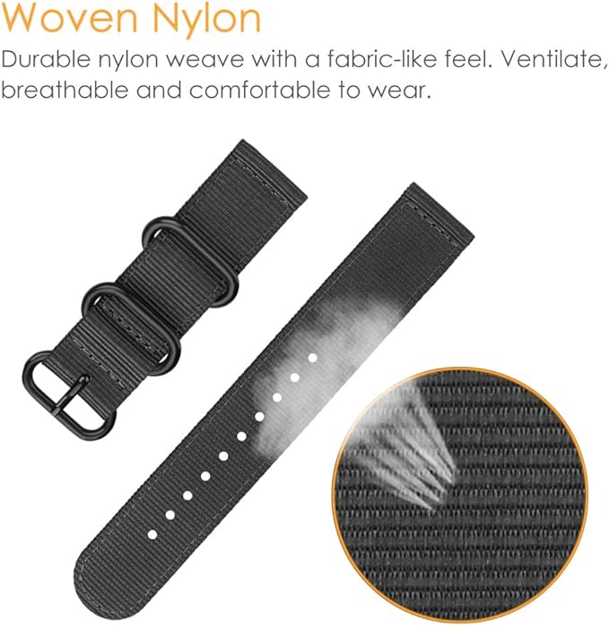FINTIE Bands Compatible with Fitbit Versa 2/1 / Lite Edition, Soft Nylon Replacement Strap