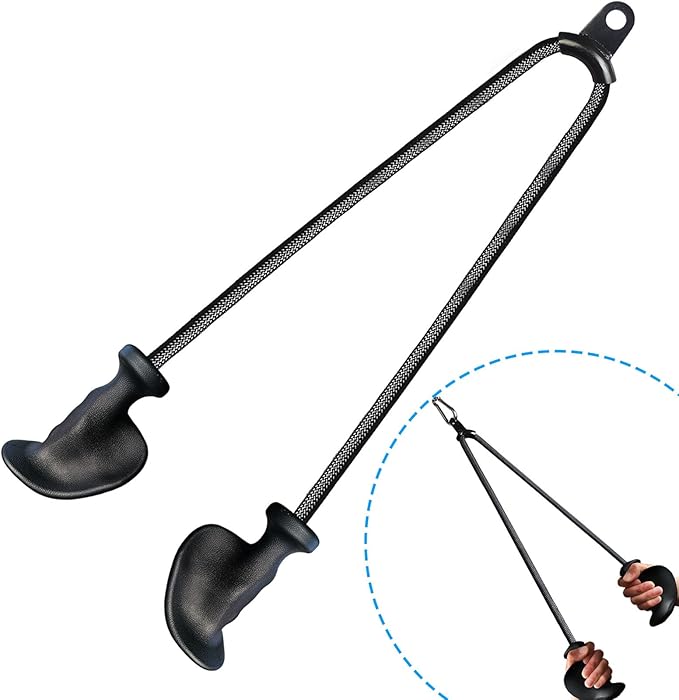 Ergonomic Tricep Rope Pulldown Attachments, Upgraded 27 32 40 & 47 Inch Extra Long Triceps Rope