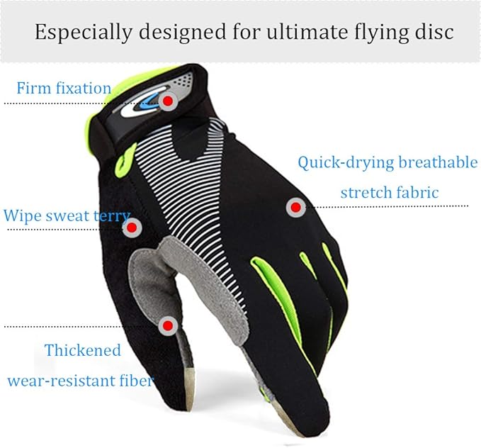 Ultimate Flying disc Gloves Ultimate Grip and Disc Gloves Breathable Non-Slip Sport Cycling Golf