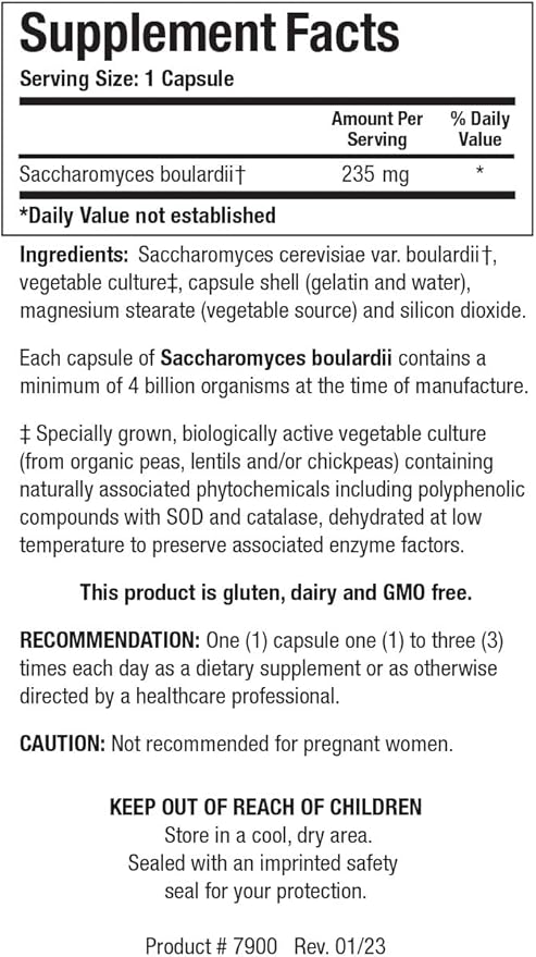 Biotics Research Saccharomyces boulardii Probiotics Supplement - 235 mg/Serving- Supports GI Health
