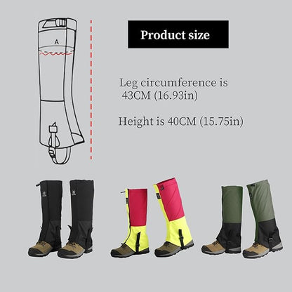 2 Pairs Leg Gaiters Adjustable Shoe Snow Boot Guard Gators for Running Shoe Gaiters, Trail Running
