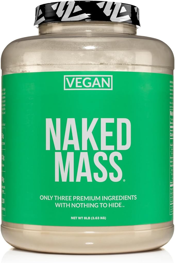 NAKED Vegan Mass - Natural Vegan Weight Gainer Protein Powder - 1,230 Calories, Non-GMO, Soy &