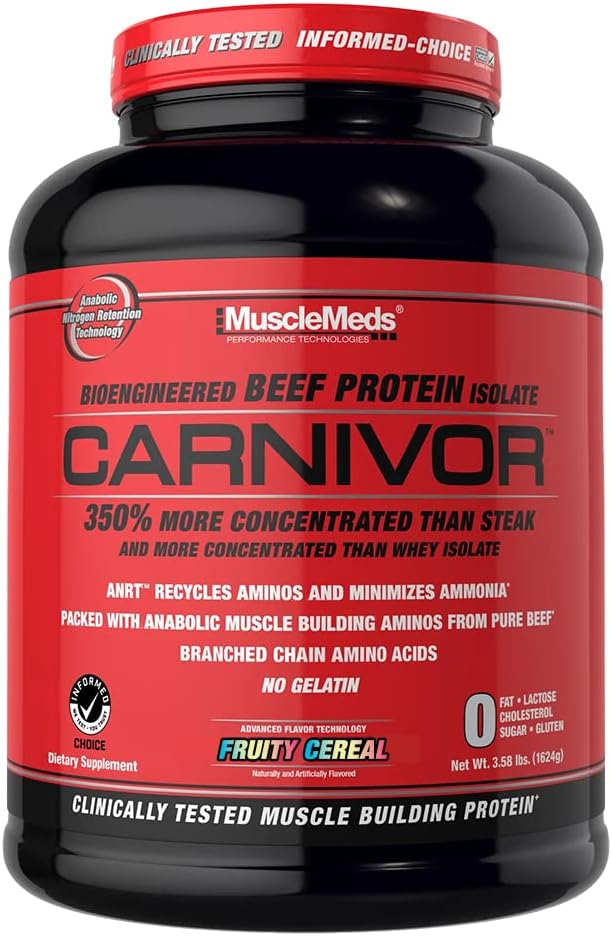 MuscleMeds CARNIVOR Beef Protein Isolate Powder, Muscle Building, Recovery, Lactose Free, Sugar