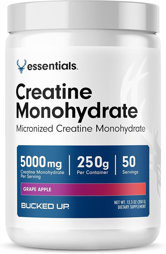 Bucked Up Grape Apple Creatine for Women and Men - Easy to Mix Vegetarian - Flavored Creatine