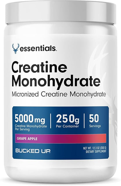 Bucked Up Grape Apple Creatine for Women and Men - Easy to Mix Vegetarian - Flavored Creatine