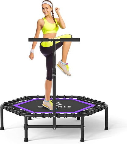 CLORIS 45'' Rebounder Trampoline for Adults - Max Load 450lbs, Mini Trampoline with Adjustable Foam