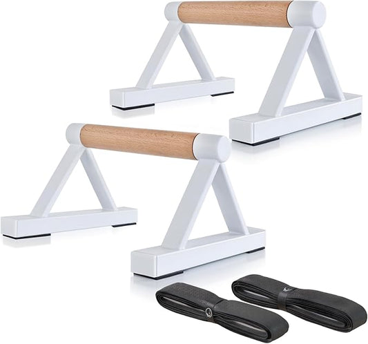1 Pair Wooden Parallettes Push Up Bars for Men, Strength Training Pushup Stands Handles for Home