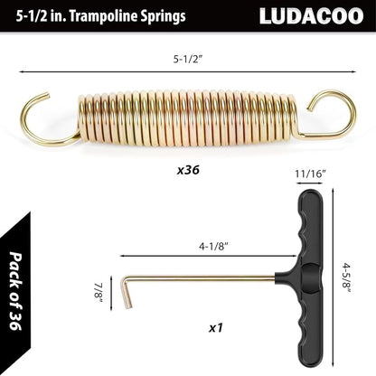 3.5"-8.5" Trampoline Springs, Heavy Duty Stainless Steel Trampoline Accessories with Swivel &