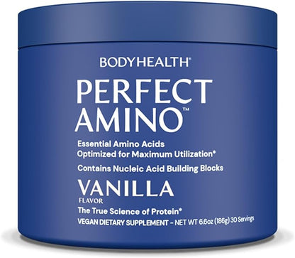 BodyHealth PerfectAmino Powder - BCAA and EAA Powder for Pre and Post Workout - Amino Acid Energy