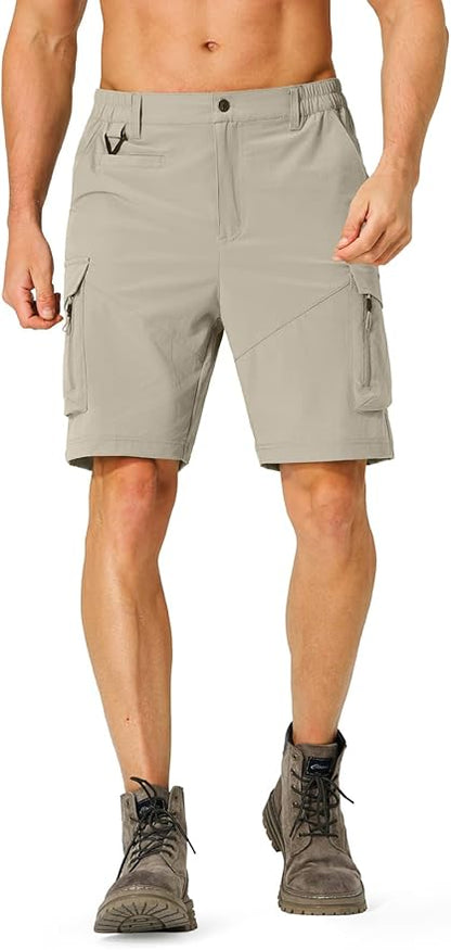 Men's Hiking Cargo Shorts Quick Dry Lightweight Travel Shorts with Multi Pockets for Fishing