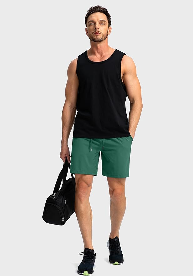 Men's Running Shorts with Zipper Pockets 9 Inch/ 7 Inch / 5 Inch Lightweight Quick Dry Gym Workout