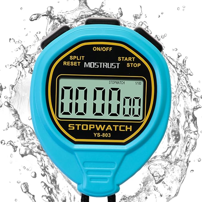 Digital Simple Stopwatch, 1/30 Lap Basic Stopwatch, No Bells, No Clock, No Alarm, Silent, Child