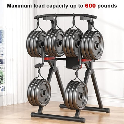 Foldable Power Tower, Adjustable Multifunction Pull Up Bar Tower Station, Pullup Dip Station Rack
