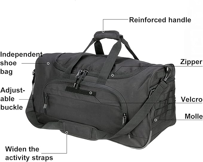 Gym Bag for Women & Men Tactical Duffle Military Weekender Work Out Lightweight Waterproof Sports