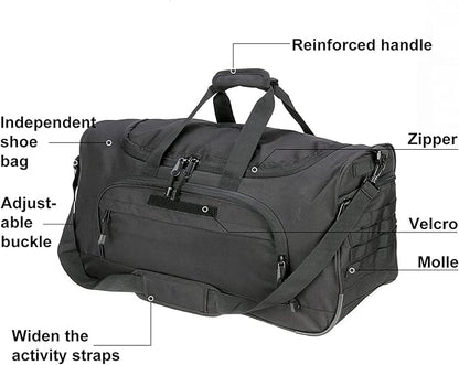 Gym Bag for Women & Men Tactical Duffle Military Weekender Work Out Lightweight Waterproof Sports