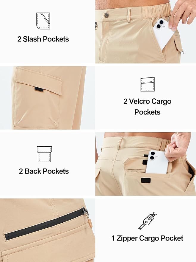 NORTHYARD Men's Cargo Hiking Shorts 9" Lightweight Outdoor Tactical Work Camping Sport Golf Casual