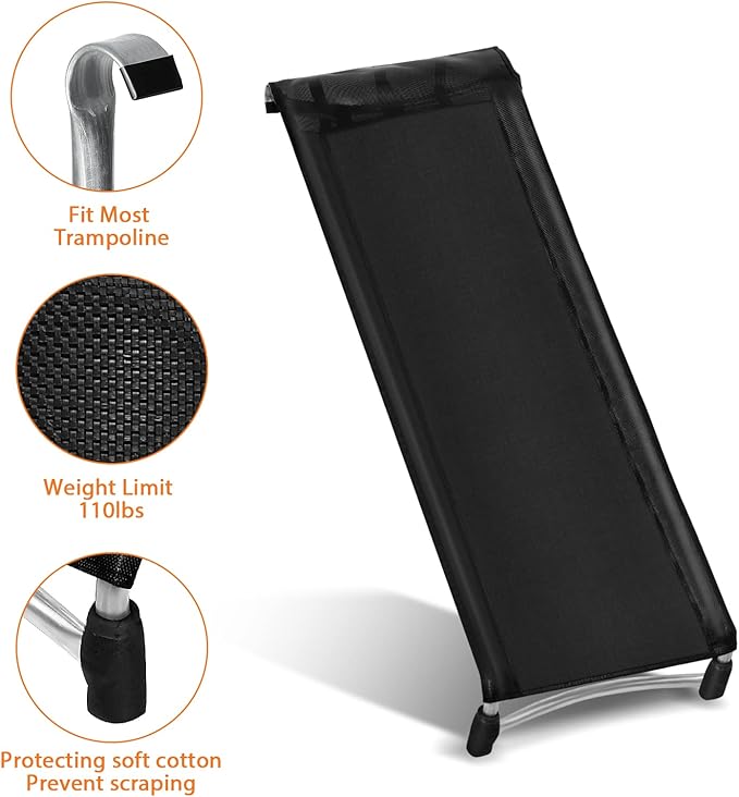 Universal Trampoline Ladder Slide kit, 3 Steps Wide Step Slide Ladder for Trampoline, Trampoline