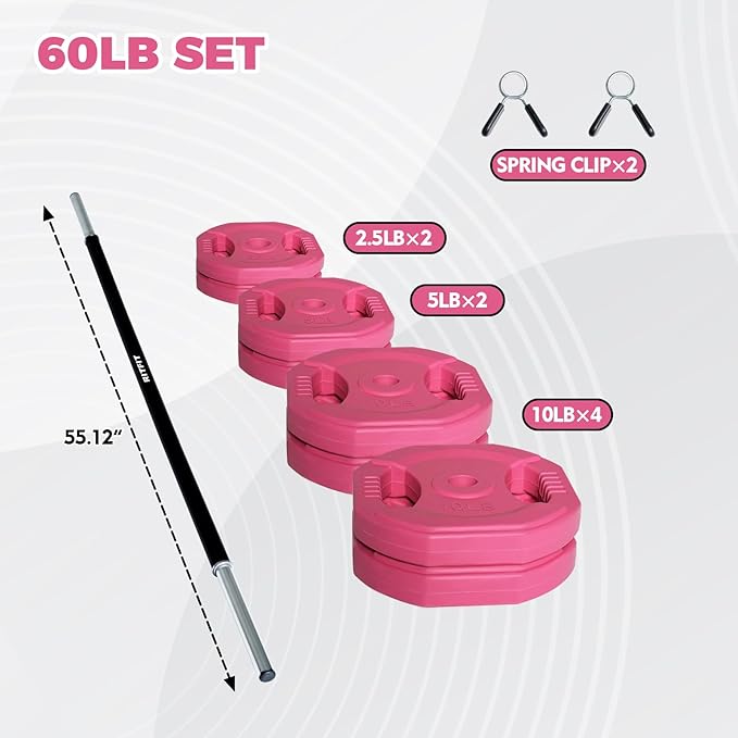RitFit Adjustable Barbell Weight Set for Weightlifting and Strength Training in Home&Gym