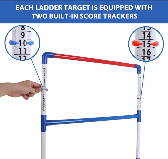 GSE Games & Sports Expert Premium Plastic Ladder Ball Toss Game Set with 6 Bolas & Carrying Bag