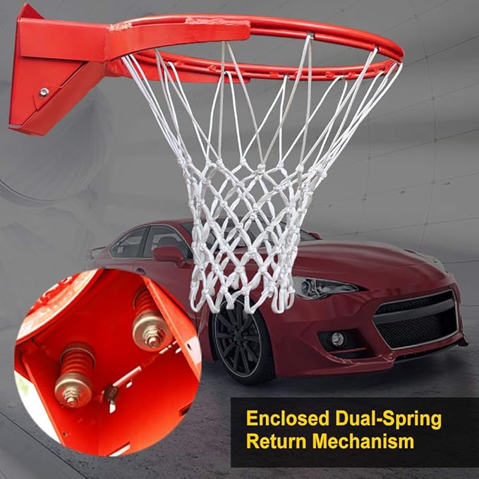 Professional 180º Heavy Duty Breakaway Basketball Rim，18 inch Single Spring Flex Rim Goal