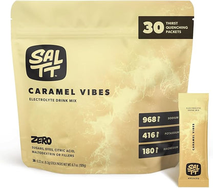 Keto Chow SALTT Electrolytes Powder Packets, Caramel Vibes (30 Hydration Packets) - Magnesium
