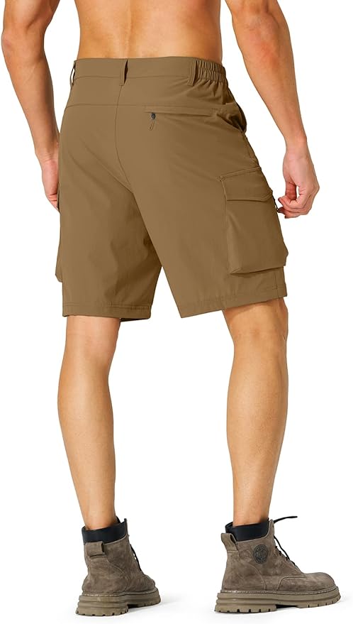 Men's Hiking Cargo Shorts Quick Dry Lightweight Travel Shorts with Multi Pockets for Fishing