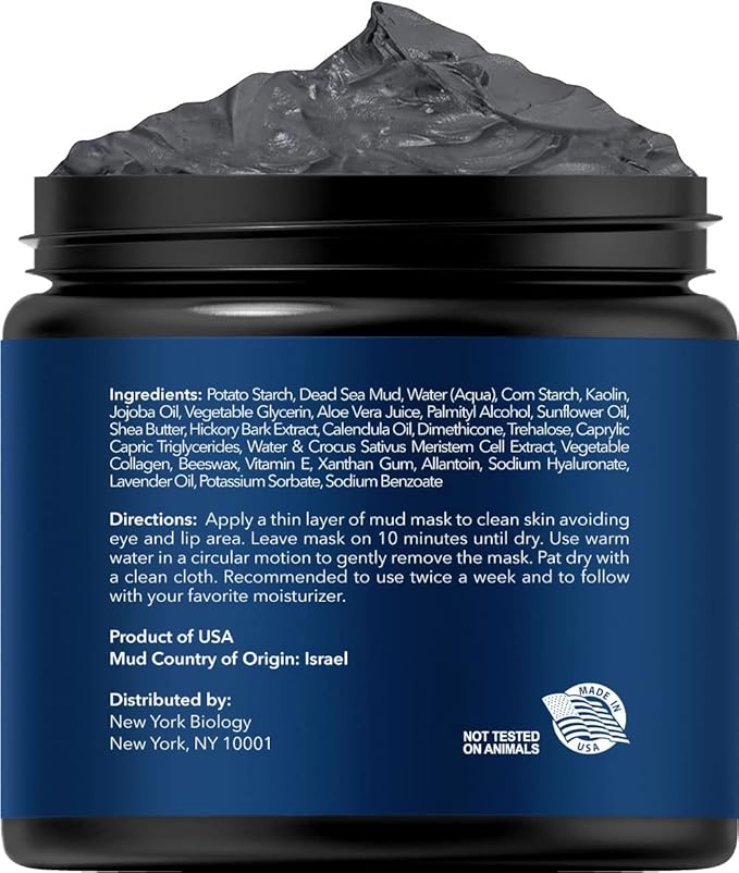 New York Biology Dead Sea Mud Mask for Face, Body | with Stem Cell and Collagen | Spa Quality Pore
